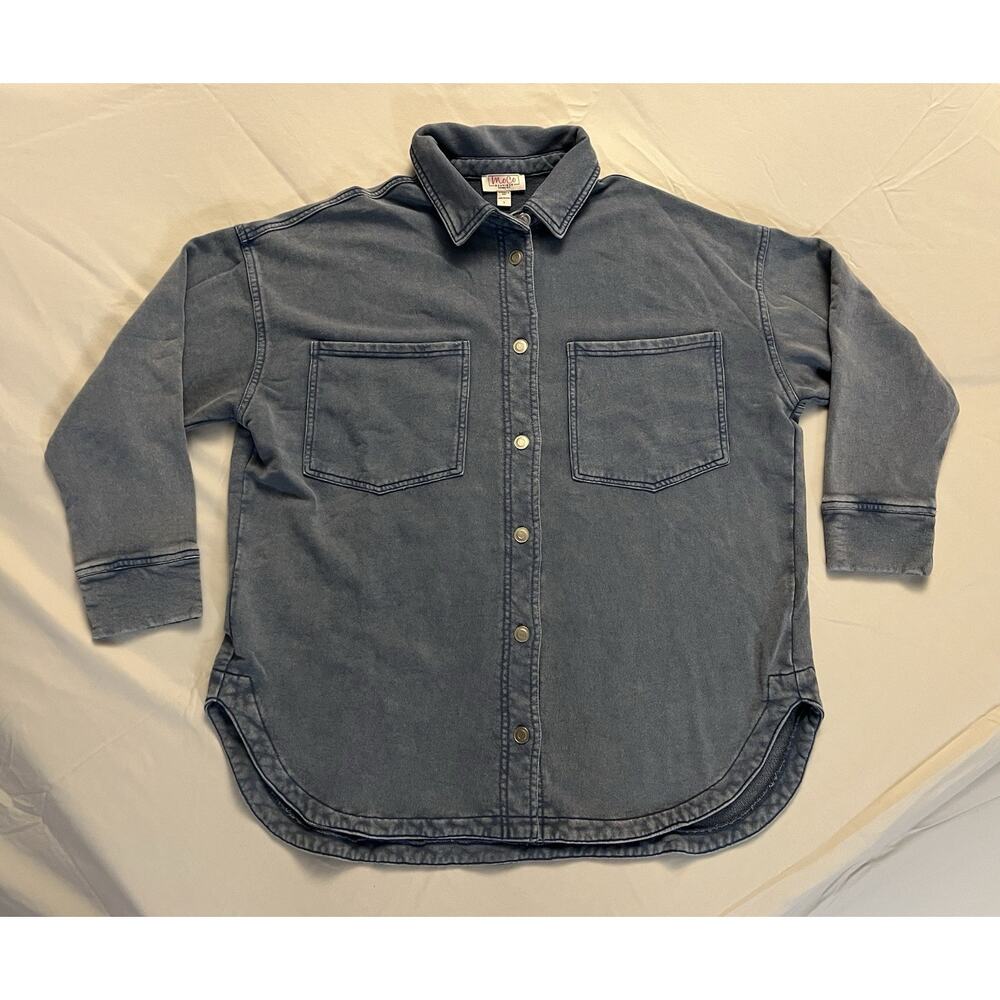 Moco Boutique Women's Go Everywhere Oversized Jacket Dark Denim Large NEW